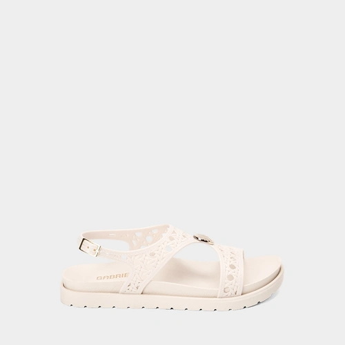 Sandália Feminina Gabriela Detalhe Vazado & Bold Off White