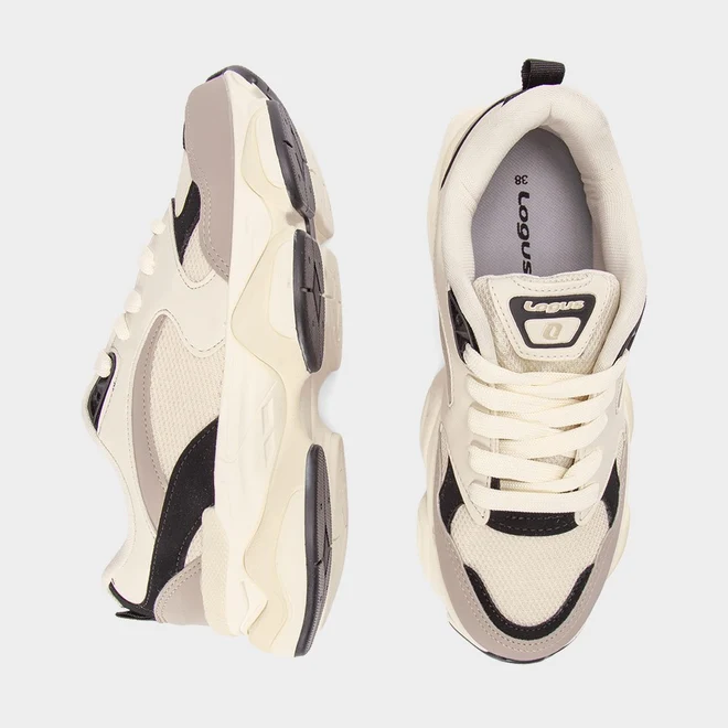 Tênis Chunky Masculino Logus Sneaker Stride Off White & Cinza
