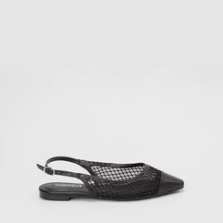 Sapatilha Slingback Feminina Gabriela Tela & Strass Preto