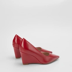 Scarpin Feminina Gabriela Salto Médio Anabela Vermelho