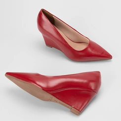 Scarpin Feminina Gabriela Salto Médio Anabela Vermelho
