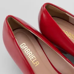 Scarpin Feminina Gabriela Salto Médio Anabela Vermelho