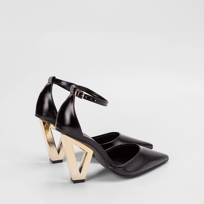 Scarpin Feminino Gabriela Salto Estilizado Alto Preto