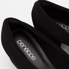 Scarpin Feminino Penélope Salto Bloco Médio Nobuck Preto