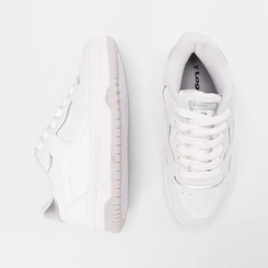 Tênis Casual Feminino Logus Recorte Metalizado Branco