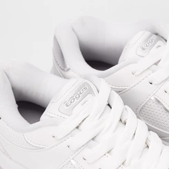 Tênis Casual Feminino Logus Recorte Metalizado Branco