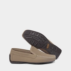 Mocassim Masculino Pegada Confort Couro Bege