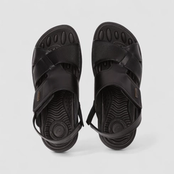 Sandália Masculina Pegada Couro Preto