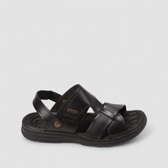 Sandália Masculina Pegada Couro Preto