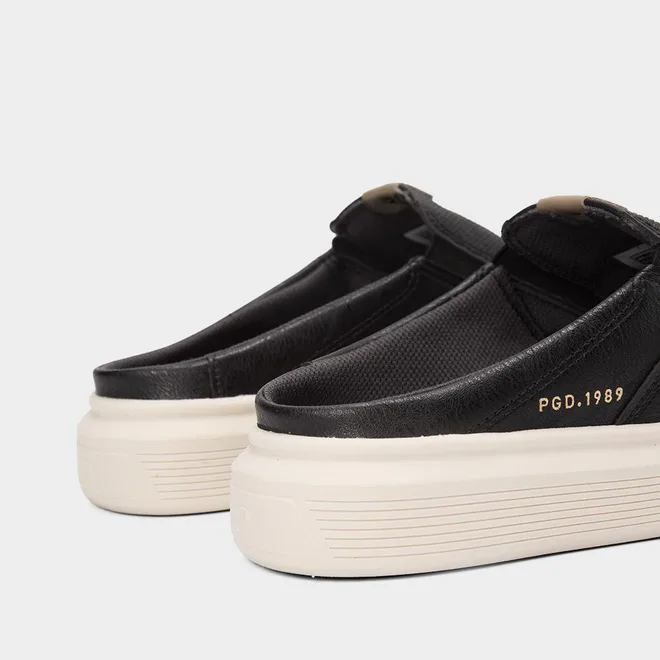 Mule Masculino Slip On Pegada Couro Preto
