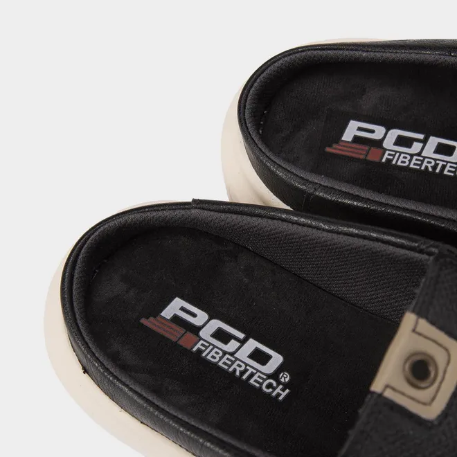 Mule Masculino Slip On Pegada Couro Preto