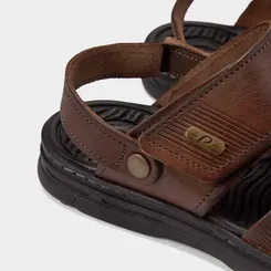 Sandália Masculina Pegada Original Couro Marrom
