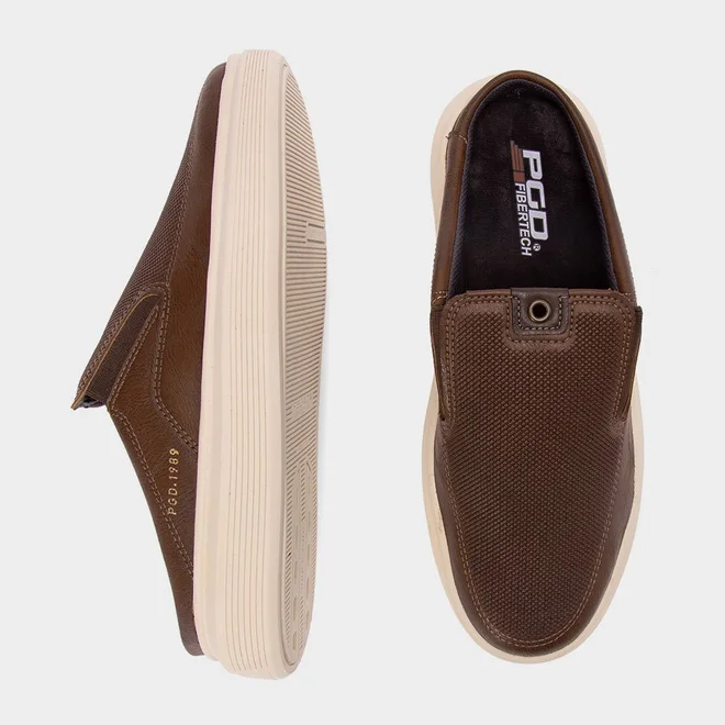 Mule Masculino Pegada Original Couro Marrom