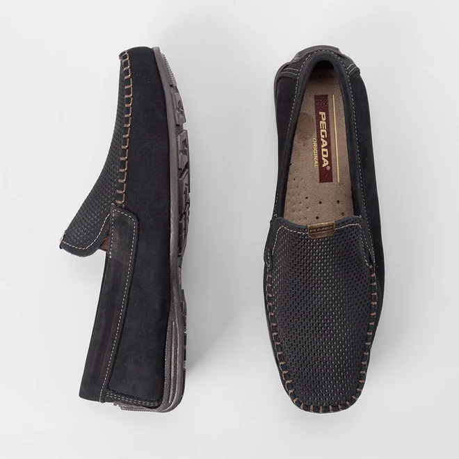 Mocassim Masculino Pegada Confort Original Couro Preto