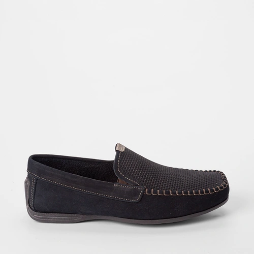 Vista 2 Mocassim Masculino Pegada Confort Couro Preto Azul PEGADA Azul