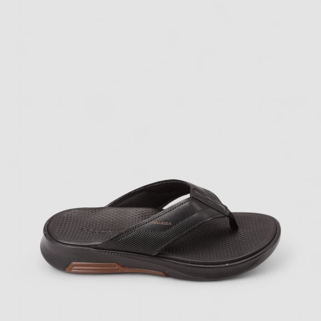 Chinelo Masculino Pegada Couro Preto