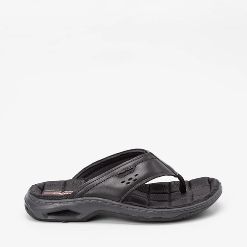 Chinelo Masculino Pegada Couro Preto