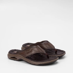 Chinelo Masculino Pegada Couro Marrom
