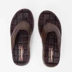 Chinelo Masculino Pegada Couro Marrom