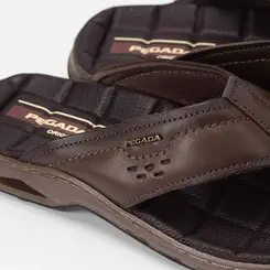 Chinelo Masculino Pegada Couro Marrom