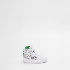 Tênis Casual Cano Alto Bebê Slink Goods + Brinde 6 Canetinhas Branco & Verde