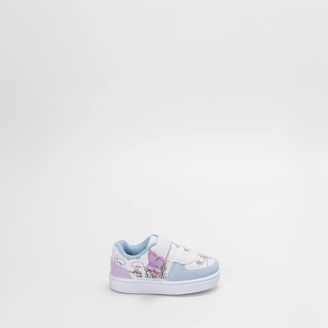 Tênis Casual Bebê Slink Goods Borboleta + Brinde 6 Canetinhas Branco & Vermelho