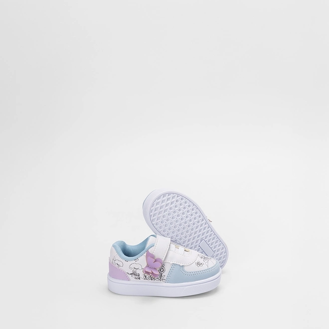 Tênis Casual Bebê Slink Goods Borboleta + Brinde 6 Canetinhas Branco & Vermelho