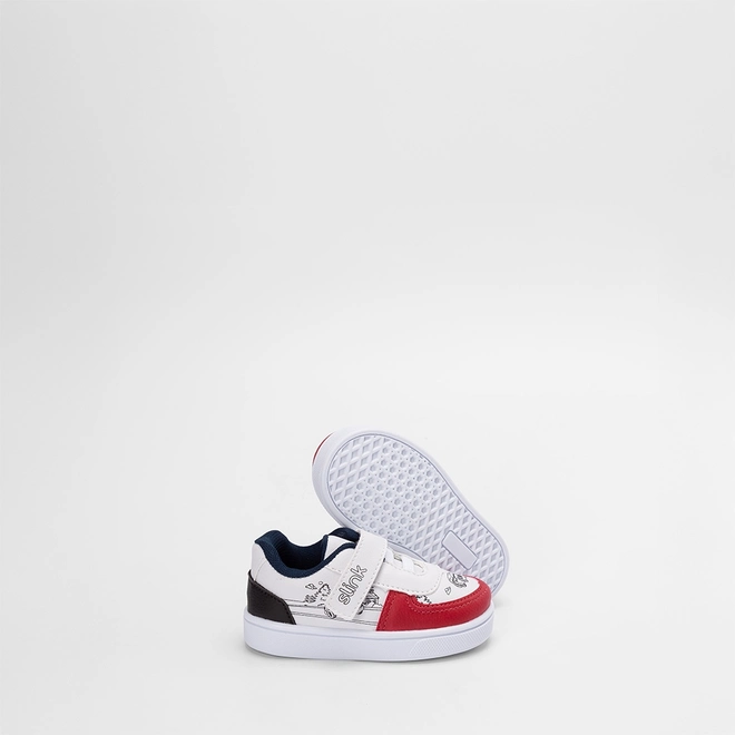 Tênis Casual Bebê Slink Goods + Brinde 6 Canetinhas Branco & Vermelho