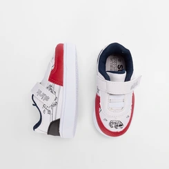 Tênis Casual Bebê Slink Goods + Brinde 6 Canetinhas Branco & Vermelho