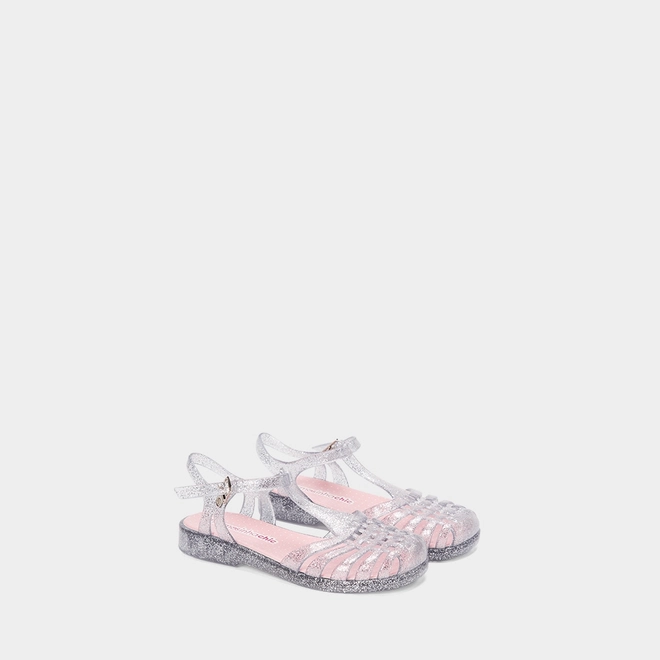 Sandália Aranha Infantil Charmosinha Chic Glitter Prata