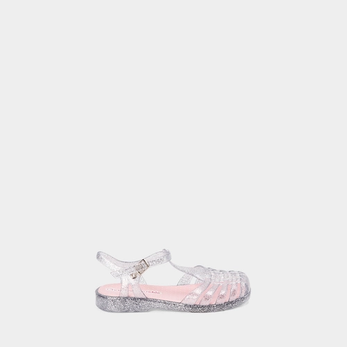 Sandália Aranha Infantil Charmosinha Chic Glitter Prata
