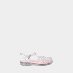 Sandália Aranha Infantil Charmosinha Chic Glitter Prata