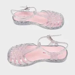 Sandália Aranha Infantil Charmosinha Chic Glitter Prata