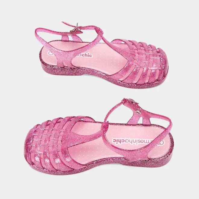 Sandália Aranha Infantil Charmosinha Chic Glitter Rosa