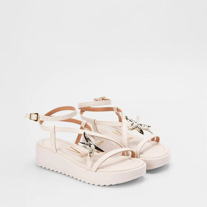 Sandália Feminina Vizzano Detalhe Estrela Off-White