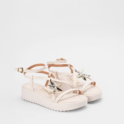 Sandália Feminina Vizzano Detalhe Estrela Off-White
