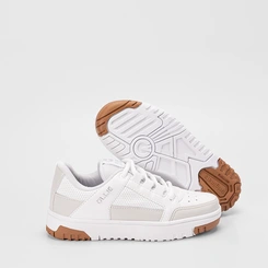 Tênis Casual Feminino Ollie Street Branco & Cinza