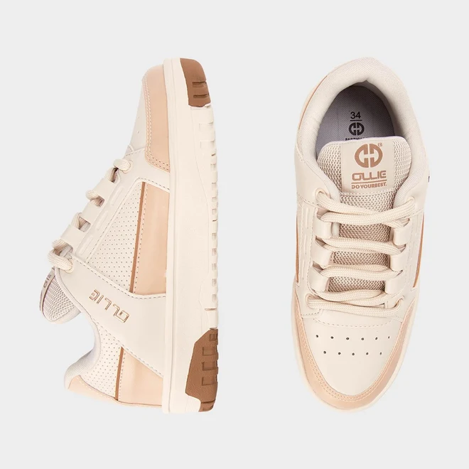 Tênis Casual Feminino Ollie Originals Street Bege