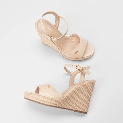 Sandália Feminina Via Marte Anabela Ráfia Off White