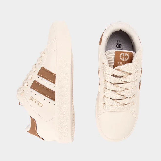Tênis Casual Feminino Ollie Originals Nobuck Bege