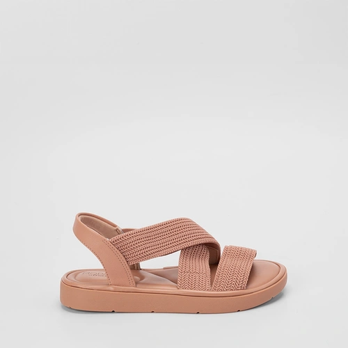 Sandália Feminina Modare Ultraconforto Tiras Cruzadas Elástico Nude