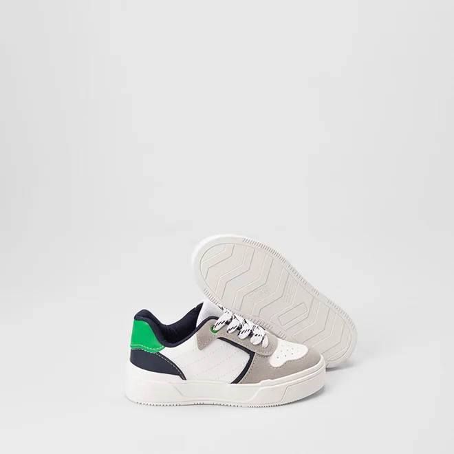 Tênis Casual Infantil Vertus Recortes Branco