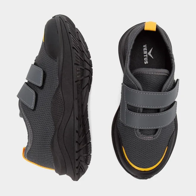 Tênis Casual Infantil Vertus Jogging Tiras Contato Grafite