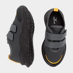 Tênis Casual Infantil Vertus Jogging Tiras Contato Grafite