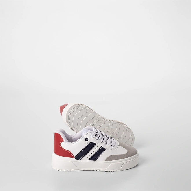 Tênis Casual Infantil Vertus Detalhe Recorte Branco