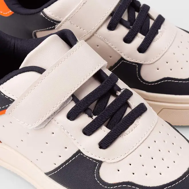 Tênis Casual Infantil Vertus Detalhe Recorte Contato Branco