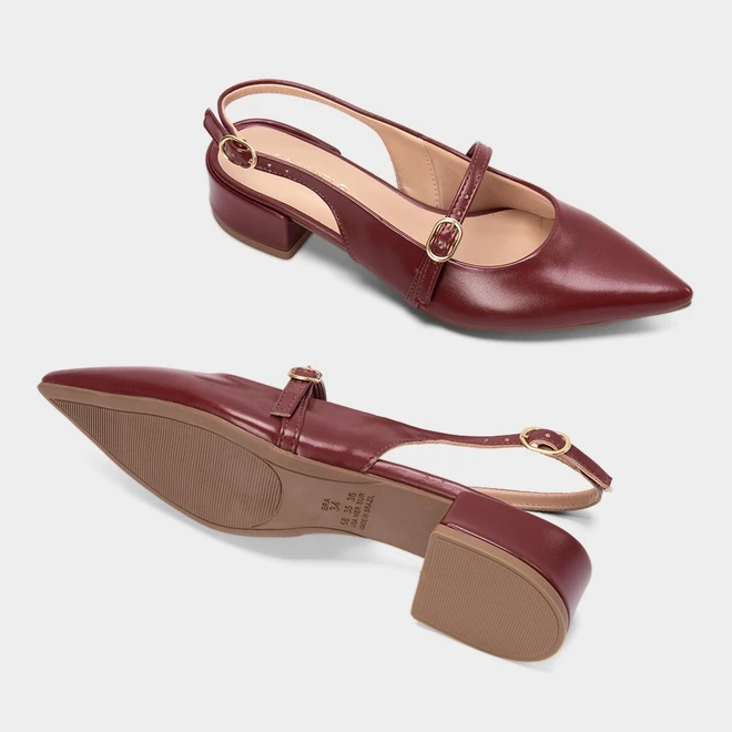 Scarpin Slingback Boneca Feminino Gabriela Vinho