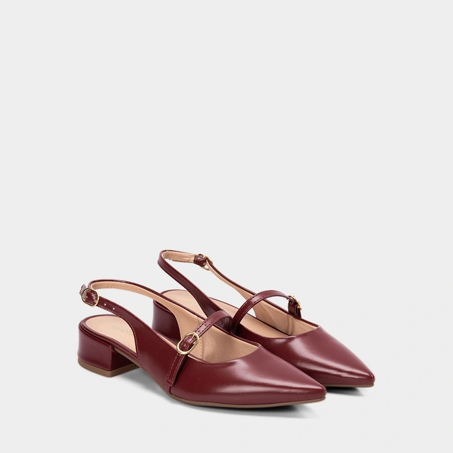 Scarpin Slingback Boneca Feminino Gabriela Vinho