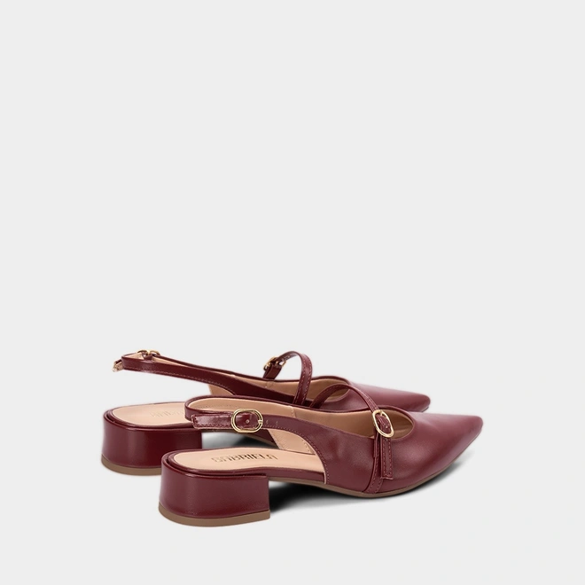 Scarpin Slingback Boneca Feminino Gabriela Vinho