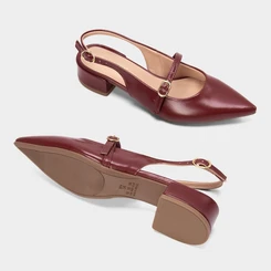 Scarpin Slingback Boneca Feminino Gabriela Vinho